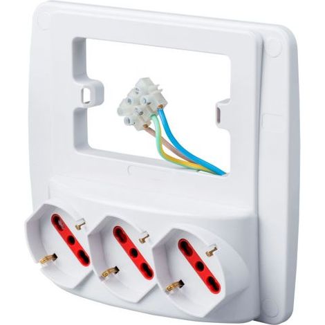 Multiprise murale intelligente Rosi Emilia 3 prises Schuko Bipass RS-94132 (1/4)