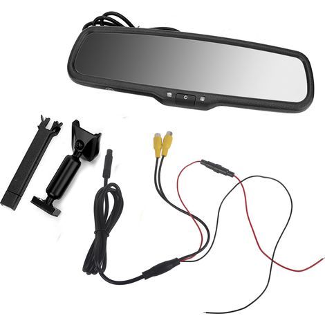 Moniteur de gradation automatique de rétroviseur de voiture de 4.3 pouces avec support noir (1/5)
