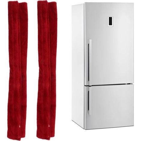 BelleRise - 2pcs housses poignée frigo – velours doré – protège anti-salissures – cuisine fête – bordeaux (1/5)
