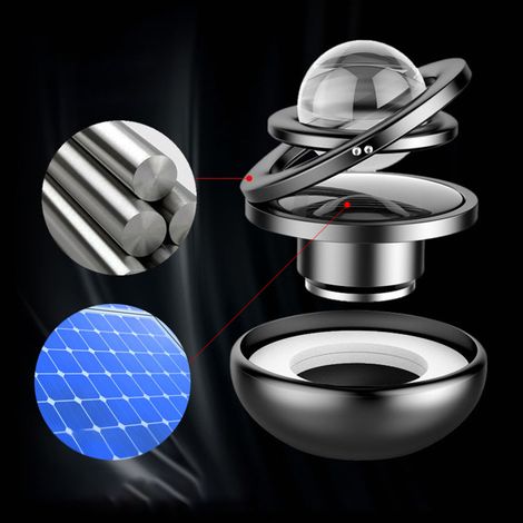 Diffuseur d'huiles essentielles pour voiture, double anneau rotatif, élimine les odeurs, parfum longue durée, soulage le stress, désodorisant argenté (1/5)