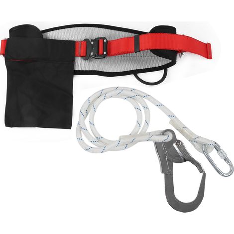Harnais de sécurité 1,8 mètres, ceinture antichute simple avec grand mousqueton, pour chantier, électricité, construction navale (1/5)