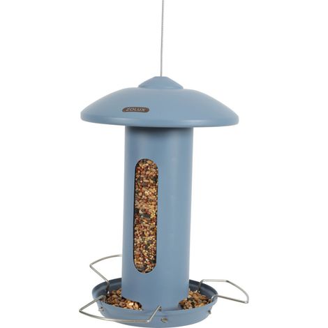 Mangeoire solo métal bleu H total 44 cm pour oiseaux - animallparadise (1/2)
