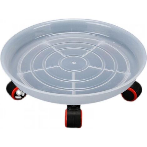 Plateau blanc pour pot de fleurs, diamètre intérieur de 18 cm, base mobile pour pot de fleurs avec roulettes, support pour pot de fleurs. (1/5)