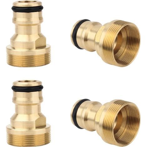 Lntyq 4 Pièces Adaptateur Robinet Tuyau Arrosage Connecteur de Robinet en Laiton Jardin Adaptateur Universel pour Robinet de Cuisine Adaptateur Fileté Mâle et Femelle Adaptateur de Connexion Rapide