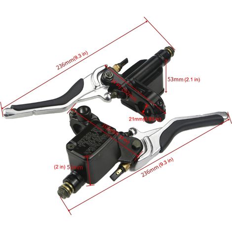 Motorcycle handlebars: master brake cylinder, clutch, brake assist lever, Yamaha Aerox YQ50 MBK Nitro (1/4)