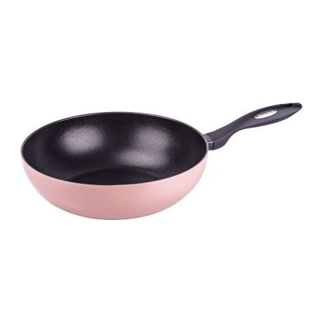 Moneta Wok 30 cm Rosa Pastel Alluminio per Induzione