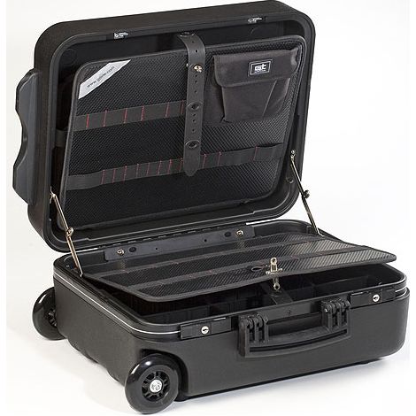 Maletín de herramientas GT-Line Mega Wheels 190 PEL TSA (carro de herramientas con mango telescópico, sin herramientas, incl. 2 cerraduras, compartimento para documentos, tableros de herramientas con (1/5)