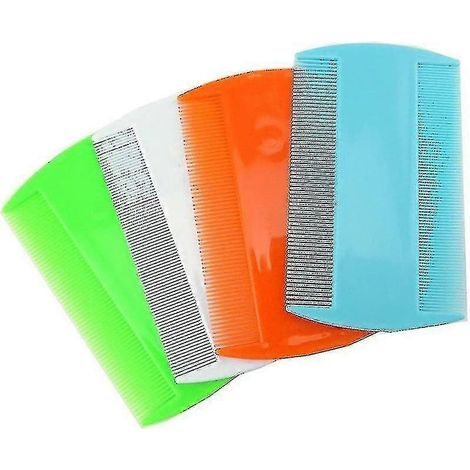 Lot de 4 peignes anti-puces et anti-poux double face, pour le toilettage des chats, chiens et autres animaux de compagnie. Dents fines (1/5)