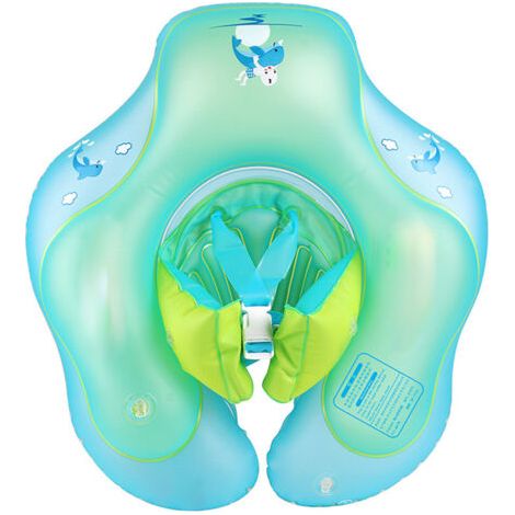 Bouée gonflable pour enfants, motif dessin animé, en PVC, anti-retournement, antidérapante, avec ceinture de sécurité et longueur ajustable, taille S (3 à 12 mois). (1/5)