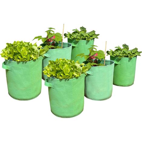Potato & Vegetable Planter Grow Bags (Set of 6) Non Woven Aeration Fabric Pots (1/5)
