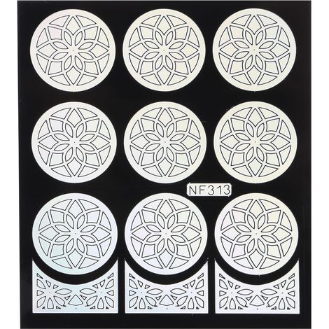 Étiquettes de décoration d'ongles fleurs Stencil NF313, pochoir de manucure floral, autocollants pour ongles artistiques. (1/3)