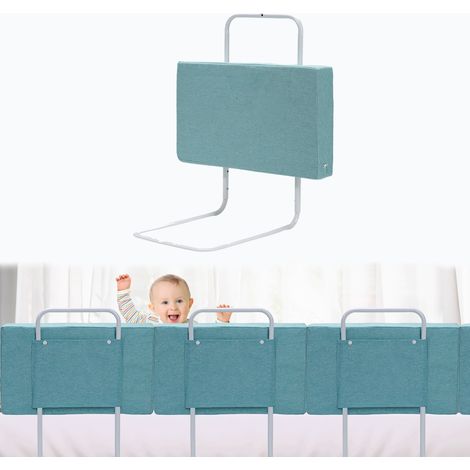 TolleTour 1x Bettgitter 50cm Grün, Bettschutzgitter für Kinder, 5-Loch höhenverstellbar, Rausfallschutz Kinderbettgitter für Babybett & Familienbett (1/5)