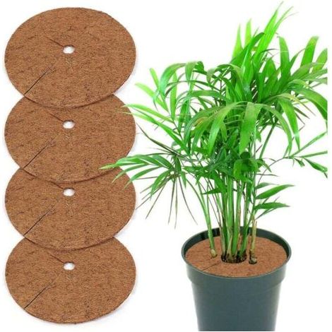 [JAMAIS UTILISÉ]Protection anti-mauvaises herbes en fibre de coco pour plantes en pot , 5 pièces, 20 cm (1/4)