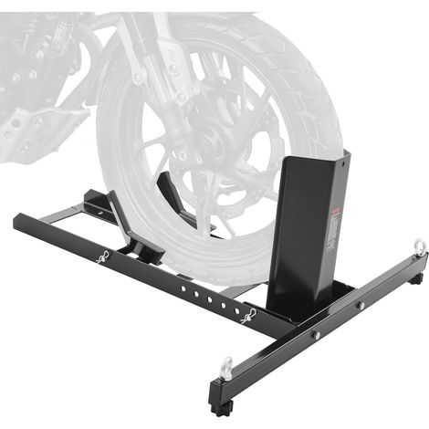 Bloque Roue Moto 816,5 kg Cale Roue Moto Dia. 381-558,8 mm Largeur 76,2-177,8 mm Support de Transport de Moto en Acier Stand pour Sécuriser Transport de Moto sur Camion Remorque Atelier Garage (1/5)