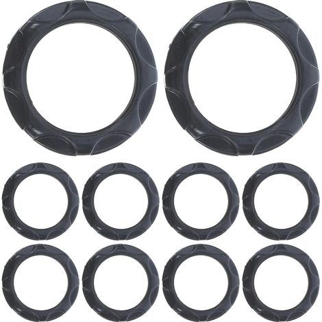 Bague D'abat-jour pour Douille E12, Lot de 10 Pièces en Plastique Noir Anneau Adaptateur pour Abat-jour, Anneau de Support de Lampe, Pièces de Luminaires (1/5)