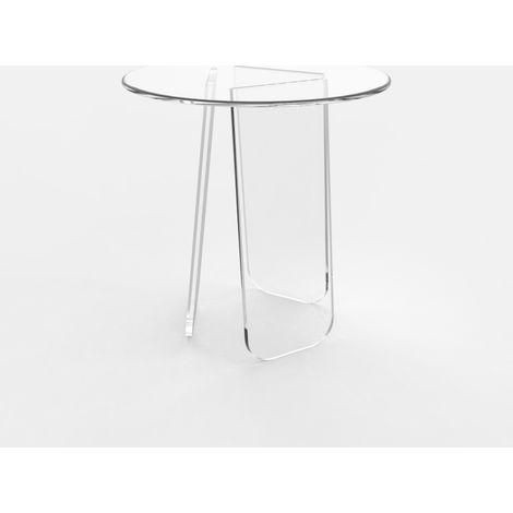 Table basse transparente ronde 45cm design moderne Bridget (1/4)