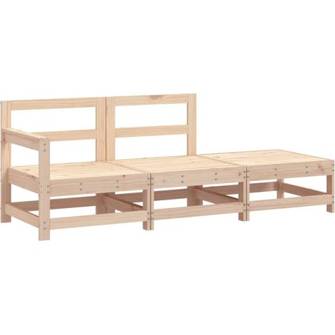 Maison Exclusive - Juego de muebles de jardín 3 piezas madera mac