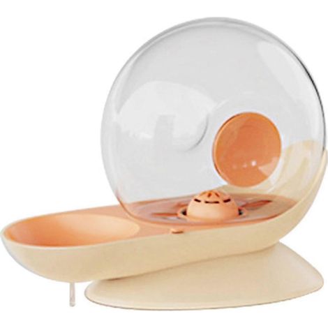 Abreuvoir pour chien 2,8 L en forme d'escargot, double filtre, grande capacité, remplissage automatique, alimentation sans fil, jaune (1/5)