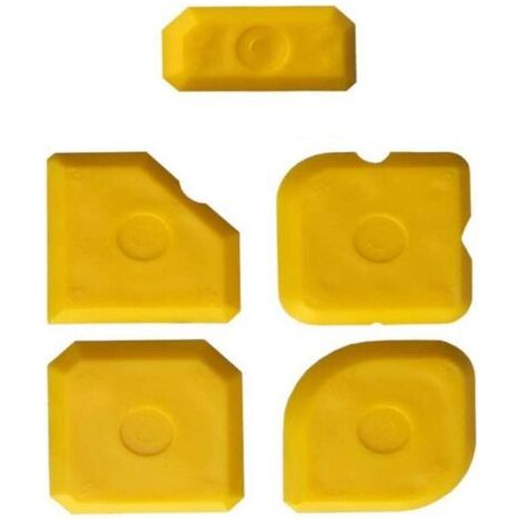Set mit 5 professionellen Spachteln aus Silikon und Acryl – Abzieher für perfekte Fugen – Gelb