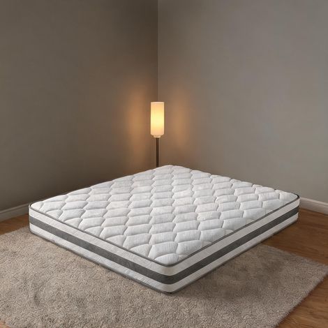 Matelas coloris blanc en foam Spring Polyester 200 x 90 x 25 cm (1/5)