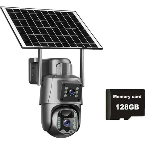 Caméra 4G 8MP à Double Objectif, détection de Mouvement Solaire, Vision Nocturne, étanche, vidéosurveillance, WiFi IP, Batterie 8MP(WiFi Cam Add 128G) (1/5)