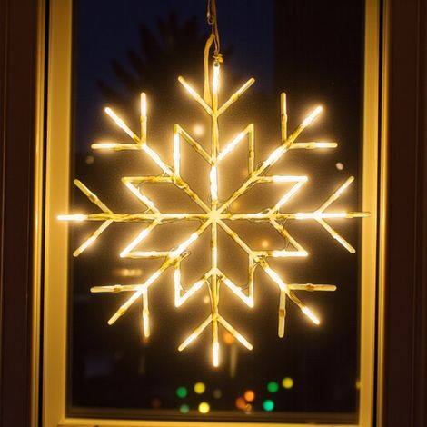 Warm White Snowflake LED Window Light