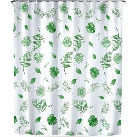 VILDE Rideau de douche 180 x 180 cm avec crochets - Imperméable, écologique, avec 12 crochets inclus (1/4)