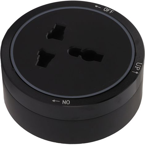 Prise électrique murale horizontale amovible noire, rallonge, adaptateur pour usage domestique (1/5)