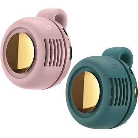 Mini ventilador, Ventilador USB recargable, Ventilador portátil con clip, Ventiladores silenciosos sin aspas recargables USB, Ajustable, Verde (1/5)