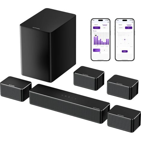 Barre de son, son surround 7.1, caisson de basses sans fil, Poséidon D70, Prise EU (1/2)