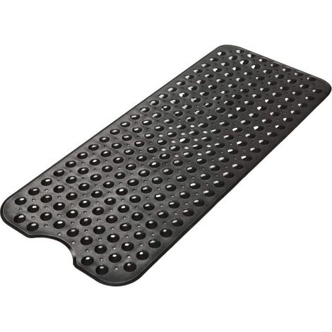 Tapis de douche galet anti-moisissure et anti-dérapant (100 x 40 cm, Noir Clair)-