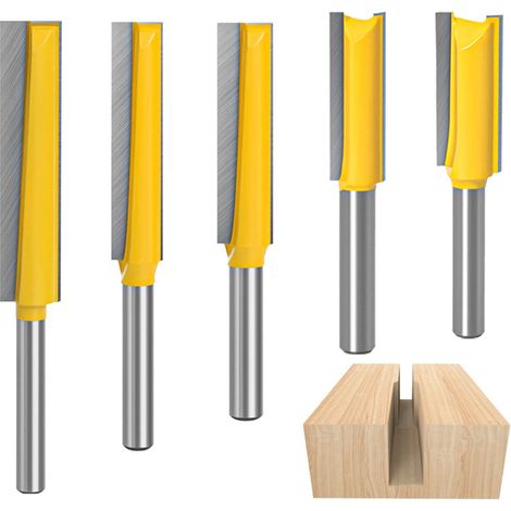 5 Stück 8mm Schaft Holzfräser, Kopierfräser Hartmetall, extra lang Nutenfräser für Holzbearbeitung