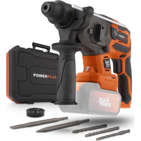 Dual Power Perceuse à Percussion sans Fil POWDP15680 - 4 en 1 : Perçage, Perçage à Percussion, Burinage et Rotation du Burin, Perceuse Batterie de 40 V et 3 J, sans Batterie ni Chargeur (1/5)