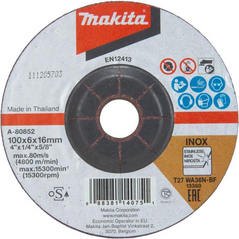 MAKITA Schleifscheibe Edelstahl 100x6x16 mm A-80852 (1/4)