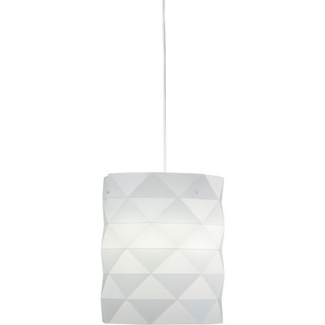 Sospensione Moderna Prisma Polilux ® Bianco E Metallo Cromo 1 Luce E27 D27Cm (1/2)