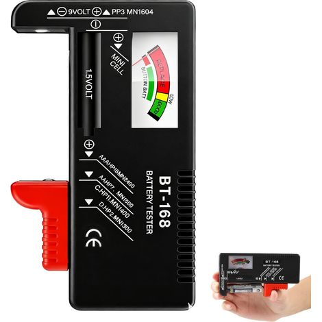 Universeller Batterietester – 1 Stück – ABS-Kunststoff – LCD-Digitalanzeige – Für AA-, AAA-, CD-, 9V- und Knopfzellenbatterien – Kompakt und tragbar (1/5)