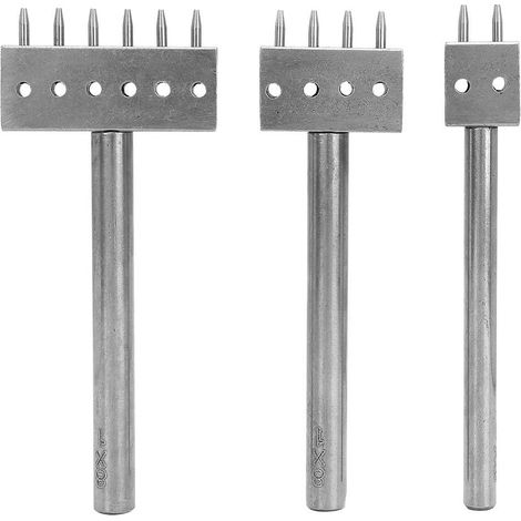 Outil de couture en cuir avec tête à griffes différentes 3 pièces ensemble d'outils de perforation de trou d'espacement pour bricolage laçage coutureu artisanat en cuir(8mm) (1/5)