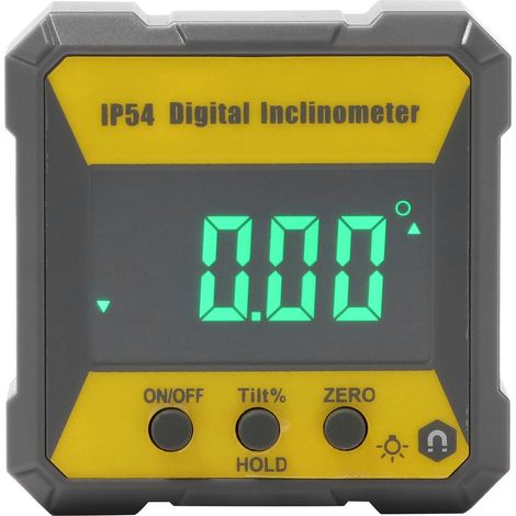 Inclinomètre numérique IP54 haute précision, jauge d'angle électronique, niveau à bulle avec base magnétique (1/5)
