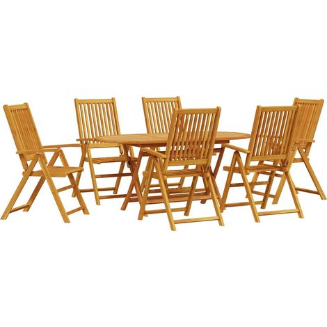 Maison Exclusive - Garten Essgruppe 7 pcs Braun Massivholz Akazie