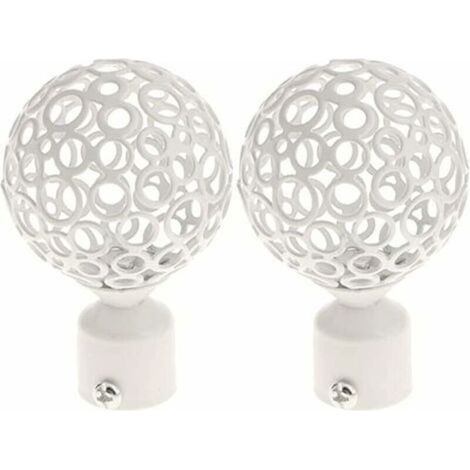 2pcs Curtain Rod Finials 28mm White, Pair Drapery Rod Pole Head for Curtain Rod Decoration (1/5)