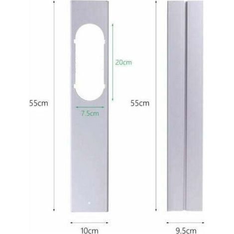Plaque de Kit Fenêtre Joint Réglable Glissière Climatiseur Portatif Étanchéité Tuyau Échappement 2pcs 55cmx10cm (1/5)