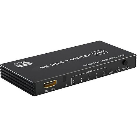 HDMI 2.0 Switch/Splitter, 5 Eingänge/1 Ausgang, 120 Hz, 8K-kompatibel, 5 HD 4K 120 Hz-Anschlüsse, HDMI-kompatibel, CEC 48 Gbit/s (1/5)
