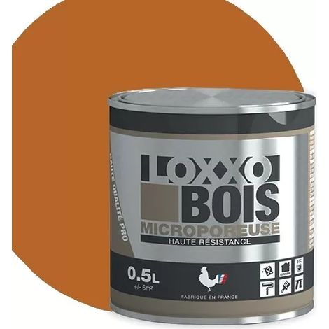 Peinture glycéro 0.5l terre de sienne pour bois extérieur – Microporeux, protège et décore durablement – Application facile en 2 couches – Loxxo (1/2)