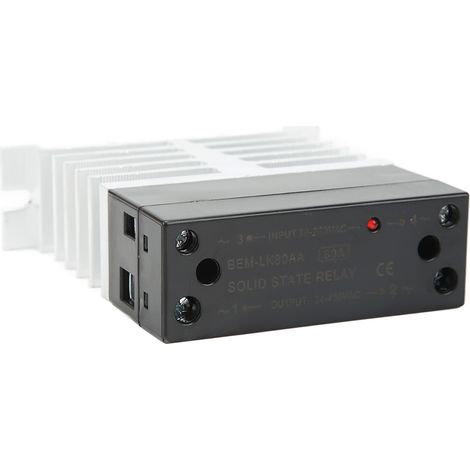 Relais statique CA/CA avec dissipateur thermique ignifugé, entrée 70-280 V CA, sortie 24-480 V CA, module SSR 80 A (1/5)