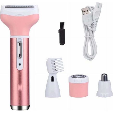 Rasoir électrique pour femmes, 4 en 1, pour jambes et maillot, sans fil, rechargeable par USB, indolore. (1/5)