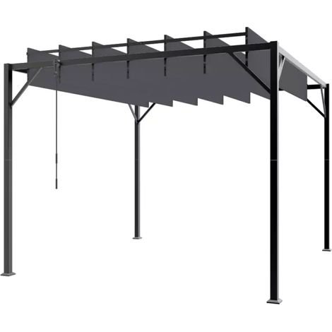 pergola bioclimatica da esterno eurogarden "louver" in acciaio grigio 3x3 m (1/4)