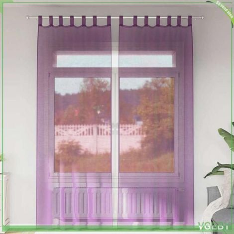4102295 Rideaux en voile avec boucles 2 pcs violet 140x260 cm (1/5)