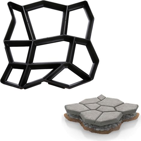 SWANEW Stampo in cemento per la colata di gradini sotto forma di pietra per l'abbellimento personalizzato del giardino (1/5)