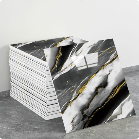 (10 Stück, 30×30 cm, Q056) Selbstklebende Wandaufkleber für Fliesen, Marmorstruktur, Wanddekoration, PET-Material, geeignet für Küchen, Badezimmer, Kamine und Waschküchen.