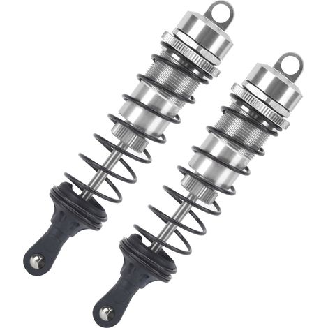 2 Stück RC-Öldruckstoßdämpfer aus Metall, verstellbar, für HSP/HPI 1/8 RC-Crawler, Silber (1/5)